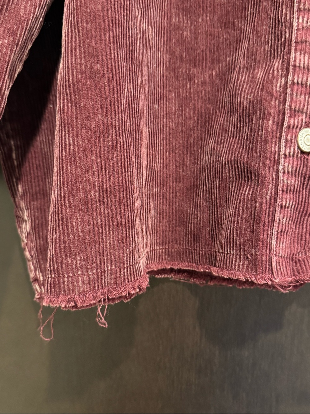 ZENANA Corduroy Button-Up Shacket in a Wine/Burgundy Color - Picture 6 of 12